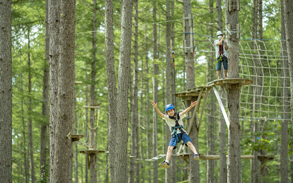 ジップラインで爽快 滑空 体験 ファミリースキー情報サイト ハピスノ Happy Snow Kids